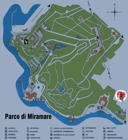 parco miramare mappa